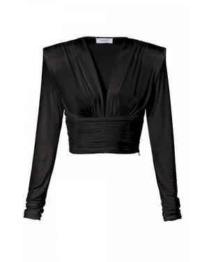 AGGI by HALEWSKI Lizzie Pearl Long Sleeve Top - Black