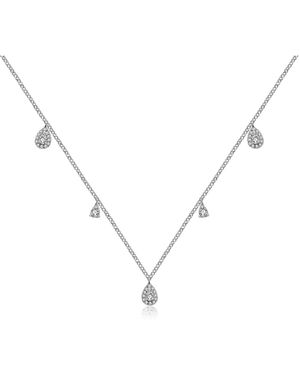 Genevieve Collection 18K Drop Shape Diamond Necklace Choker - Metallic