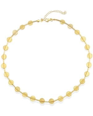 The Pheia Textured Disc Chain Necklace - Metallic