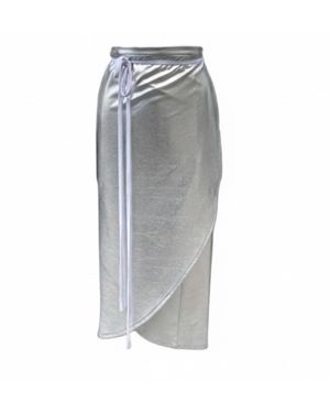 Imaatu Drape Glam Metallic Wrap Skirt One Size - Grey