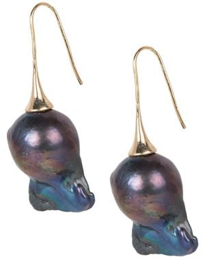 Saachi Pearl Baroque Drop Earrings - Blue