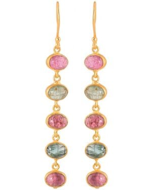 Opium Jewels Five Tier Oval Drops - Pink