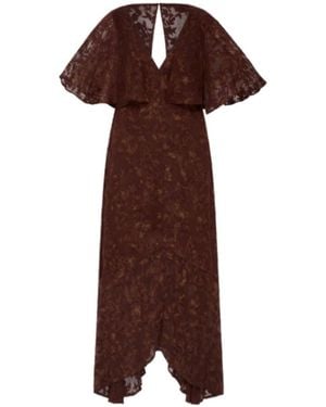 Little Lies Sugar Chiffon Midi Dress - Brown