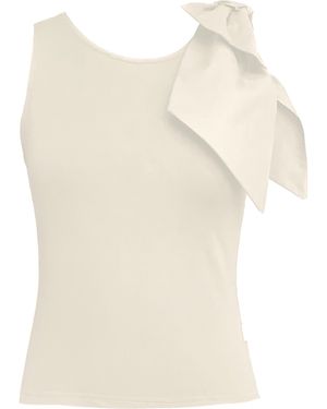 Frock Tales Neutrals Brook Top With Bow - White