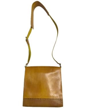 Zasta Studio Mustard Shoulder Assistant Two Sling Leather Bag - Metallic