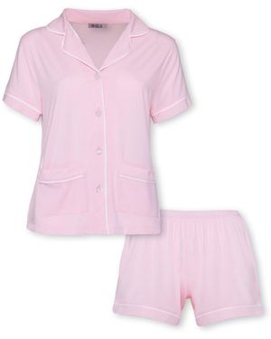 Reve Sleepwear Revouse Tencel Short Pj Set - Pink