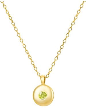 Nazzar Mini Peridot Round Pendant Necklace - Metallic