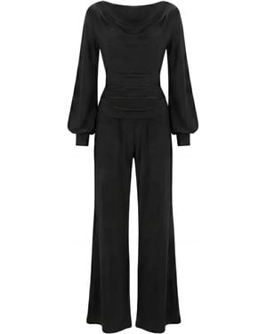 Atom Label Indium Jumpsuit With Bell Sleeve - Black