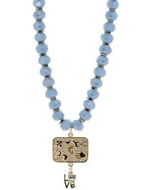 Ebru Jewelry Love Protective Symbols Choker Necklace - Metallic