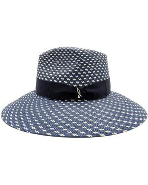 DORIA 1905 Panama Combinado Wide Brim Drop Hat - Blue