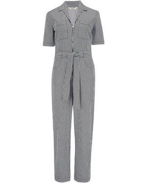 Sugarhill Meredith Boilersuit Monochrome Stripe - Grey