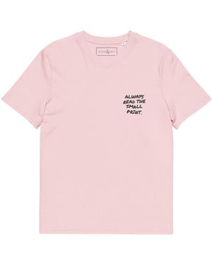 Anchor and Crew Cotton Small Print Annotations Organic Cotton T-Shirt - Pink