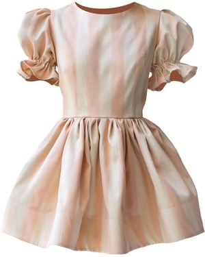 Tessa Fay ' / / Neutrals & Cream Stripe Cupcake Dress - Natural