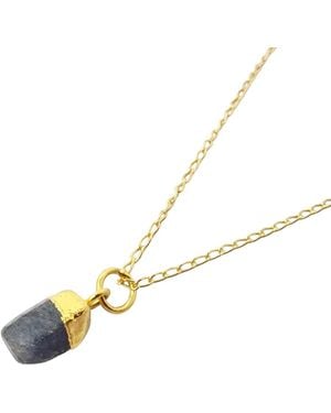 Sophelia Raw Sapphire September Birthstone Plated Necklace - Metallic