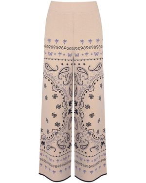 LOVEIST STORE Neutrals The Paisley Jacquard Knitted Trousers - Natural