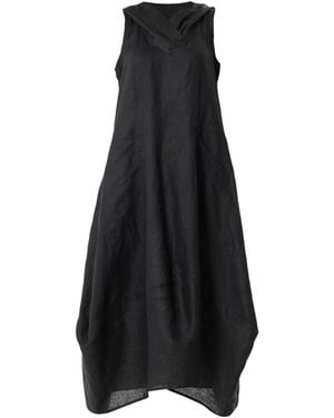 Metamorph Linen Hooded Dress - Black