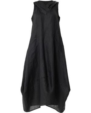 Metamorph Linen Hooded Dress - Black