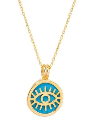 Ebru Jewelry Round Evil Eye Pendant Talisman Necklace - Blue
