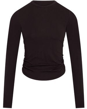 No'design Terra Side-Ruched Blouse - Black