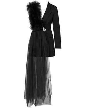 LIA ARAM Blazer With A Deconstructed Twist - Black