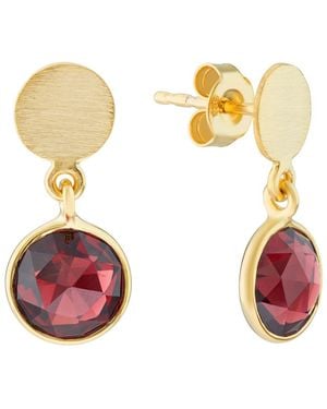 Auree Salina Vermeil Disc & Garnet Earrings - Metallic