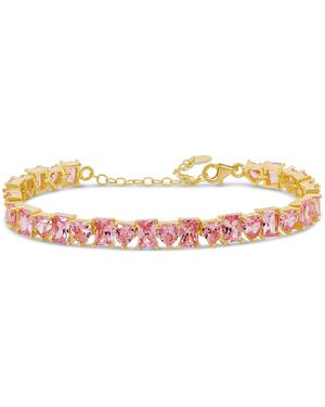 SHYMI Heart And Emerald Shape Tennis Bracelet - Pink