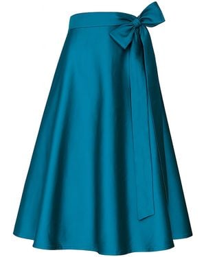 Richa Sharma Hued Wrap Around Silk Skirt - Blue