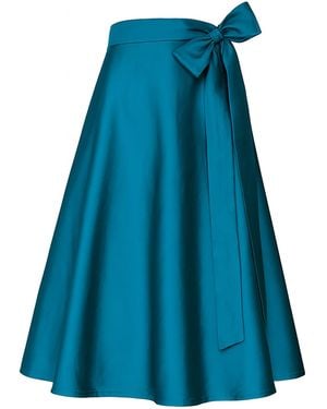 Richa Sharma Hued Wrap Around Silk Skirt - Blue