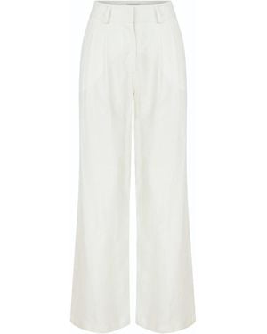 NAZLI CEREN Tina Linen Pants - White