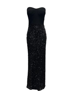 Dress the Population Vada Sequin Sweetheart Maxi Gown - Black