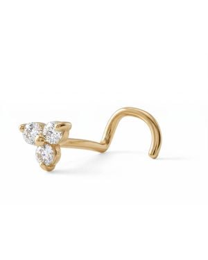 Zahav Jewelry 14K Solid 24G Trinity Cz Nose Stud - Black