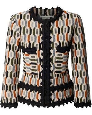 The Extreme Collection Multicolour Patterned Knit Jacket Scott - Black