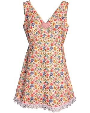 Couture to Your Door Floral Pastel Mini Babydoll Dress - Pink