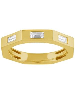 Artisan 14K Bezel Baguette Diamond Band Ring - Metallic