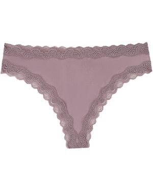 Uwila Warrior Neutrals Soft Silk Thong Underwear – Nirvana - Purple