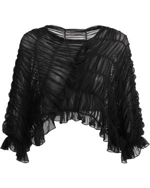 By Noa Rawitz The Shirred Draped Aura Top - Black