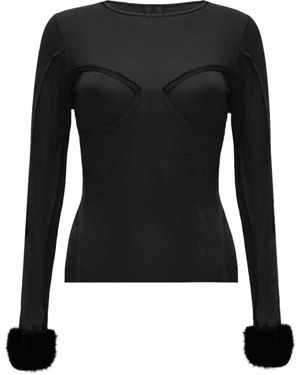 OW Collection Ciara Open Back Blouse - Black