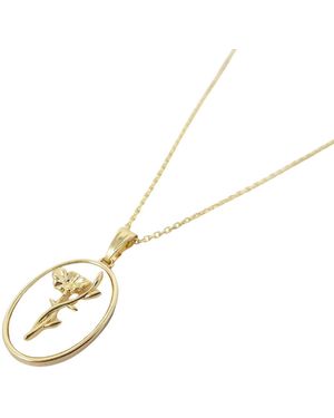 Harfi February Birth Flower Pearl Plated Necklace - Metallic