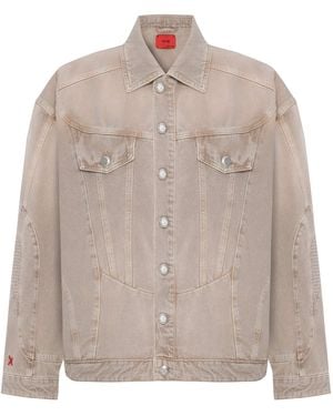 Pcfg Neutrals Pure Cotton Faded Denim Jacket - Brown