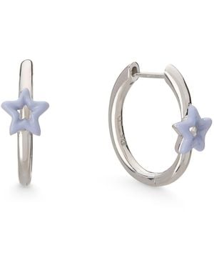 Dolcetto Designs Cometa Enamel Star Hoop Earrings - Metallic