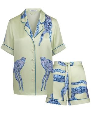 Piola Silk Short Pyjama Set - Blue