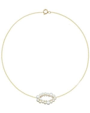 Agora Jewellery Juliet 14K Diamond Pearl Bracelet - Metallic