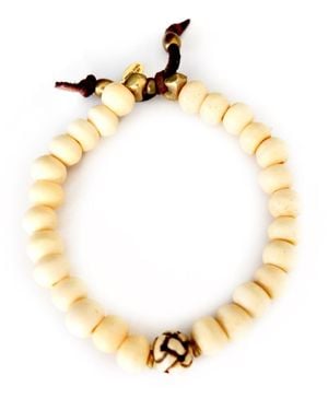 Persia Dona Jewelry Knot Meets Tibetan Bone Bracelet - Metallic