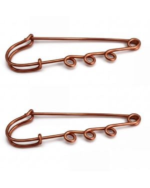 Anatoliacraft Handmade Copper Minimalist Pin Brooch - Metallic
