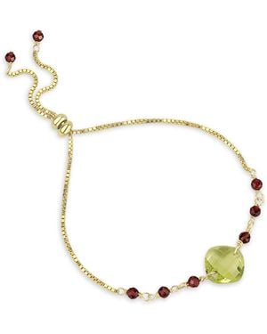 MOUNIR LONDON Cushion Cut Lemon Quartz Slider Bracelet - Metallic