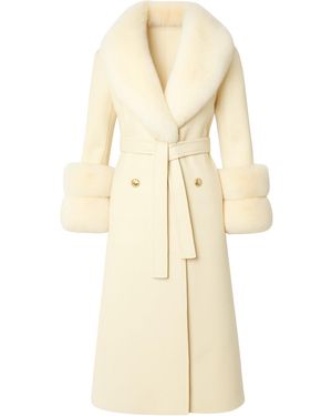 Hortons England Belgravia Ivory Cashmere Coat - Natural