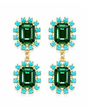 The Pink Reef Twin Gem Earring - Green