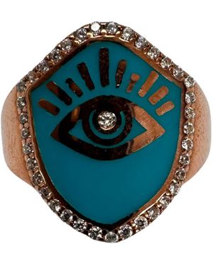 Black and Wild Lucky Eye Ring - Green