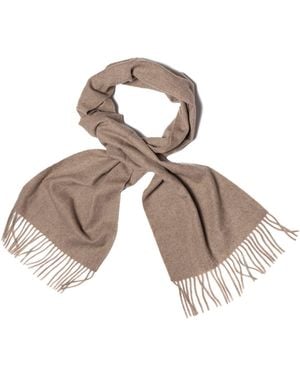 Bel Cashmere Cashmere Scarf With Fringes Organic - Gray