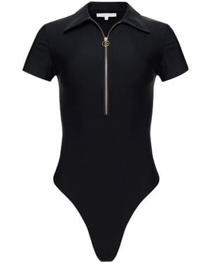 Goldie Byrd Zip Front Smoothing Bodysuit - Black